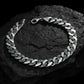 RARE PRINCE by CARAT SUTRA | 12mm Unique  Green Emerald Iced Cuban Link Bracelet for Men | Dark Oxidized 925 Silver Bracelet | Men's Jewelry | With Certificate of Authenticity and 925 Hallmark