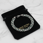 RARE PRINCE by CARAT SUTRA | 12mm Unique  Green Emerald Iced Cuban Link Bracelet for Men | Dark Oxidized 925 Silver Bracelet | Men's Jewelry | With Certificate of Authenticity and 925 Hallmark
