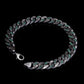 RARE PRINCE by CARAT SUTRA | 12mm Unique  Green Emerald Iced Cuban Link Bracelet for Men | Dark Oxidized 925 Silver Bracelet | Men's Jewelry | With Certificate of Authenticity and 925 Hallmark
