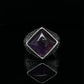 RARE PRINCE by CARAT SUTRA | Unique Versace Designed Turkish Style Ring with Purple Amethyst , 925 Sterling Silver Oxidized Ring | Men's Jewelry | With Certificate of Authenticity and 925 Hallmark