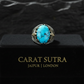 RARE PRINCE by CARAT SUTRA | Unique Designed Turkish Style Ring with Natural Irani Turquoise (Firoza) | 925 Sterling Silver Oxidized Ring | Men's Jewelry | With Certificate of Authenticity and 925 Hallmark - caratsutra