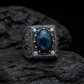 Unique Designed Turkish Style Ring with 15ct Natural Fire Black Opal | 925 Sterling Silver Oxidized Ring | With Certificate of Authenticity and 925 Hallmark