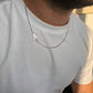 RARE PRINCE by CARAT SUTRA | Minimalist Solid 4mm Miami Cuban Link Chain with Custom Name Initial (Rhodium Plated) | 925 Sterling Silver Chain | Men's Jewelry | With Certificate of Authenticity and 925 Hallmark