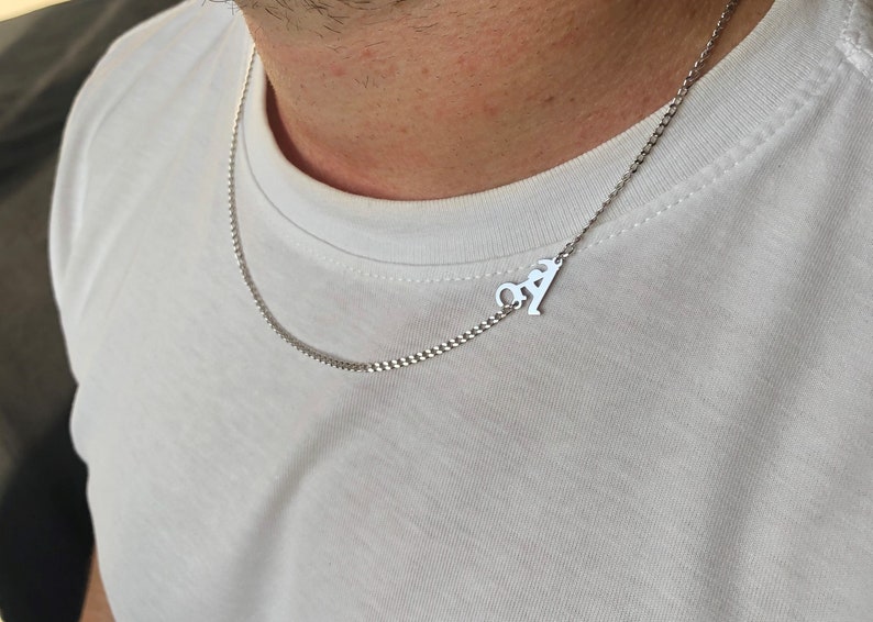 RARE PRINCE by CARAT SUTRA | Minimalist Solid 4mm Miami Cuban Link Chain with Custom Name Initial (Rhodium Plated) | 925 Sterling Silver Chain | Men's Jewelry | With Certificate of Authenticity and 925 Hallmark