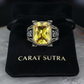 Versace Designed Turkish Style Ring with 12 ct Natural Yellow Citrine ,925 Sterling Silver Oxidized Ring | With Certificate of Authenticity and 925 Hallmark