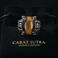 RARE PRINCE by CARAT SUTRA | Unique Designed Turkish Style Ring with Natural Tiger Eye  | 925 Sterling Silver Oxidized Ring | Men's Jewelry | With Certificate of Authenticity and 925 Hallmark