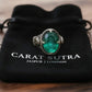 Unique Designed Turkish Style Ring with Emerald | 925 Sterling Silver Oxidized Ring |With Certificate of Authenticity and 925 Hallmark