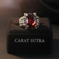 RARE PRINCE by CARAT SUTRA | Exclusively Designed Ring with Natural Gomed | 925 Sterling Silver Oxidized Ring | Men's Jewelry | With Certificate of Authenticity and 925 Hallmark