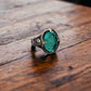 Unique Designed Turkish Style Ring with Emerald | 925 Sterling Silver Oxidized Ring |With Certificate of Authenticity and 925 Hallmark