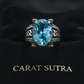 RARE PRINCE by CARAT SUTRA | Exclusively Designed Ring with Blue Topaz | 925 Sterling Silver Oxidized Ring | Men's Jewelry | With Certificate of Authenticity and 925 Hallmark