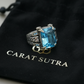 RARE PRINCE by CARAT SUTRA | Exclusively Designed Ring with Blue Topaz | 925 Sterling Silver Oxidized Ring | Men's Jewelry | With Certificate of Authenticity and 925 Hallmark