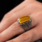 RARE PRINCE by CARAT SUTRA | Unique Designed Turkish Style Ring with Natural Tiger Eye  | 925 Sterling Silver Oxidized Ring | Men's Jewelry | With Certificate of Authenticity and 925 Hallmark