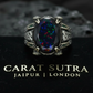 Unique Designed Turkish Style Ring with 12ct Natural Fire Black Opal | 925 Sterling Silver Oxidized Ring | With Certificate of Authenticity and 925 Hallmark
