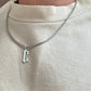 RARE PRINCE by CARAT SUTRA | Minimalist Solid 4mm Handmade Chain with Custom Name Initial (Rhodium Plated) | 925 Sterling Silver Chain | Men's Jewelry | With Certificate of Authenticity and 925 Hallmark