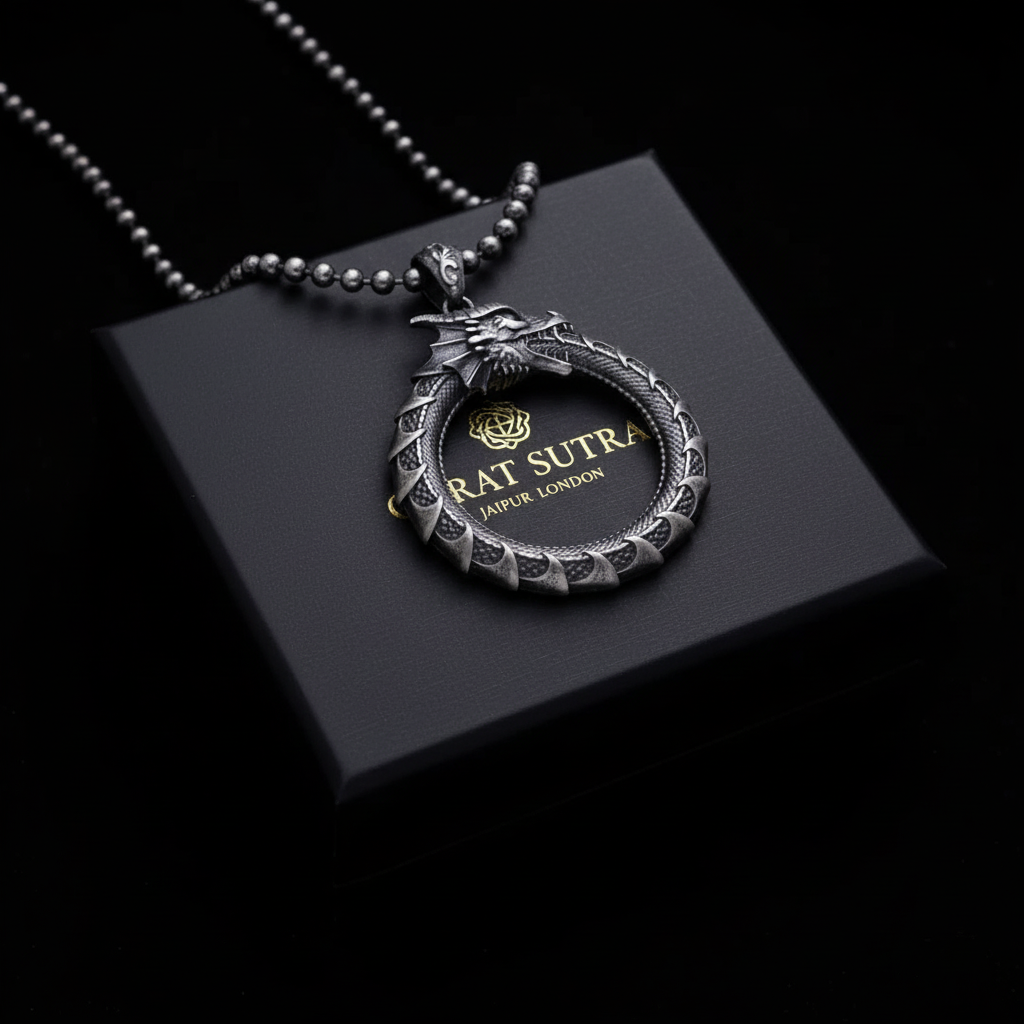 RARE PRINCE by CARAT SUTRA | Unique Dragon Pendant for Men | 925 Sterling Silver Pendant| Men's Jewelry | With Certificate of Authenticity and 925 Hallmark - caratsutra