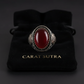 RARE PRINCE by CARAT SUTRA | Unique Turkish Style Ring with Natural Red Agate  | 925 Sterling Silver Oxidized Ring | Men's Jewelry | With Certificate of Authenticity and 925 Hallmark
