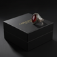 RARE PRINCE by CARAT SUTRA | Unique Turkish Style Ring with Natural Red Agate  | 925 Sterling Silver Oxidized Ring | Men's Jewelry | With Certificate of Authenticity and 925 Hallmark - caratsutra