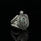 RARE PRINCE by CARAT SUTRA | Antique Designed Turtle Ring With Blue Zircon| 925 Sterling Silver Oxidized Ring | Men's Jewelry | With Certificate of Authenticity and 925 Hallmark