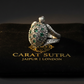 RARE PRINCE by CARAT SUTRA | Antique Designed Turtle Ring With Green Emerlad stone | 925 Sterling Silver Oxidized Ring | Men's Jewelry | With Certificate of Authenticity and 925 Hallmark