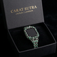 16mm Snake Chain Smart Watch Case & Strap studded with Original Emeralds | 925 Sterling Silver in Oxidised Finish with Hallmark