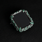 16mm Snake Chain Smart Watch Case & Strap studded with Original Emeralds | 925 Sterling Silver in Oxidised Finish with Hallmark
