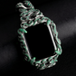 16mm Snake Chain Smart Watch Case & Strap studded with Original Emeralds | 925 Sterling Silver in Oxidised Finish with Hallmark