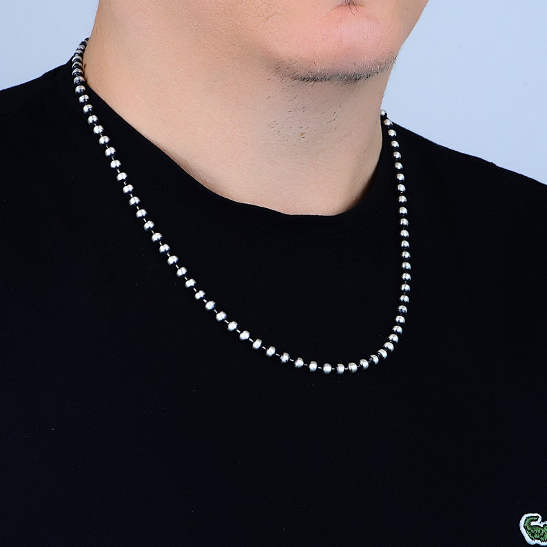 Minimalist Solid 3mm Oxidised Ball Chain | 925 Sterling Silver Chain | With Certificate of Authenticity and 925 Hallmark