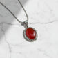 15ct Natural Red Onyx (Yemeni Aqeeq), 925 Sterling Silver Pendant | With Certificate of Authenticity and 925 Hallmark