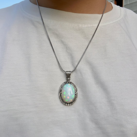 15ct Natural Australian Fire Opal, Pendant - caratsutra