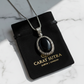 15ct Natural Black Onyx (Aqeeq), 925 Sterling Silver Pendant | With Certificate of Authenticity and 925 Hallmark