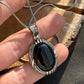 15ct Natural Black Onyx (Aqeeq), 925 Sterling Silver Pendant | With Certificate of Authenticity and 925 Hallmark