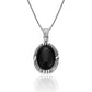 15ct Natural Black Onyx (Aqeeq), 925 Sterling Silver Pendant | With Certificate of Authenticity and 925 Hallmark