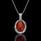 15ct Natural Red Onyx (Yemeni Aqeeq), 925 Sterling Silver Pendant | With Certificate of Authenticity and 925 Hallmark