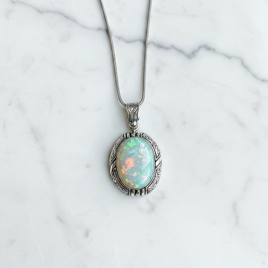 15ct Natural Australian Fire Opal, Pendant - caratsutra