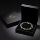 Infinity Style Hand-Engraved Bracelet with mini Natural Blue Sapphire (Neelam) Stone | 925 Sterling Silver Bracelet | With Certificate of Authenticity and 925 Hallmark - caratsutra