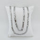 4mm Wide Solid Figaro-Cuban Link Chain |925 Sterling Silver Chain | Men's Jewelry with Hallmark