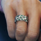 Zigzag Designed Original Zambian Mini Emerald Silver Band | 925 sterling Silver