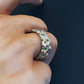 Zigzag Designed Original Zambian Mini Emerald Silver Band | 925 sterling Silver