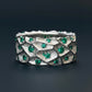 Zigzag Designed Original Zambian Mini Emerald Silver Band | 925 sterling Silver