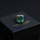RARE PRINCE by CARAT SUTRA | Classic Style Ring with Natural Zambian Emerald Stone | 925 Sterling Silver | With Certificate of Authenticity and 925 Hallmark