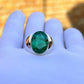 RARE PRINCE by CARAT SUTRA | Unique Classic Style Ring with 8ct Zambian Emerald, 925 Sterling Silver | With Certificate of Authenticity and 925 Hallmark