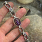 Infinity Style Hand-Engraved Bracelet with 20 Ct Natural Amethyst Stone | 925 Sterling Silver Bracelet | With Certificate of Authenticity and 925 Hallmark - caratsutra
