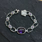 Infinity Style Hand-Engraved Bracelet with 20 Ct Natural Amethyst Stone | 925 Sterling Silver Bracelet | With Certificate of Authenticity and 925 Hallmark - caratsutra