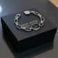 Infinity Style Hand-Engraved Bracelet with 20 Ct Natural Amethyst Stone | 925 Sterling Silver Bracelet