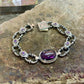 Infinity Style Hand-Engraved Bracelet with 20 Ct Natural Amethyst Stone | 925 Sterling Silver Bracelet | With Certificate of Authenticity and 925 Hallmark - caratsutra