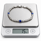 4mm Byzantine Oxidized Bracelet studded with Blue Baguette Zircons | 925 Sterling Silver Bracelet with Hallmark