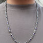Solid 6mm Infinity Link Chain, studded with Natural Amethyst Stone | 925 Sterling Silver Chain | With Certificate of Authenticity and 925 Hallmark