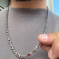 Solid 6mm Infinity Link Chain, studded with Gomed Stone | 925 Sterling Silver Chain | With Certificate of Authenticity and 925 Hallmark