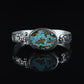 Hand-Engraved Bracelet Cuff with 35 Ct Natural Arizona Turquoise | 925 Sterling Silver Bracelet | With Certificate of Authenticity and 925 Hallmark - caratsutra