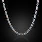 Solid 6mm Infinity Link Chain, studded with Gomed Stone | 925 Sterling Silver Chain | With Certificate of Authenticity and 925 Hallmark
